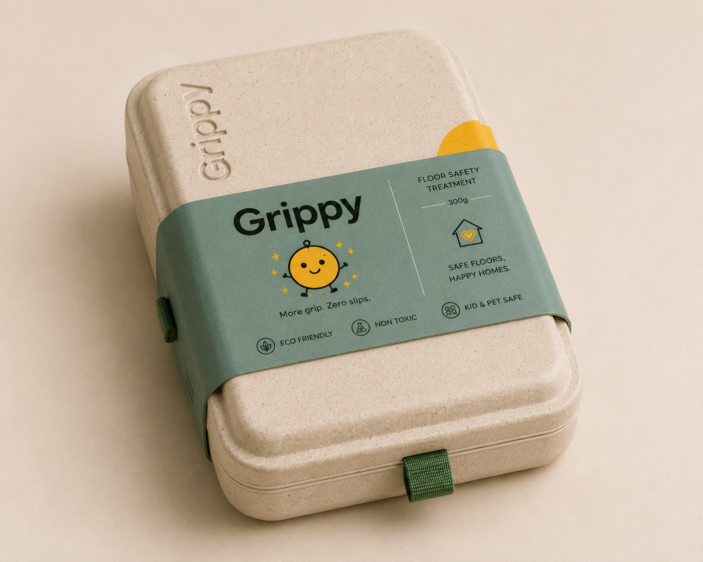 Grippy kit box, angled view